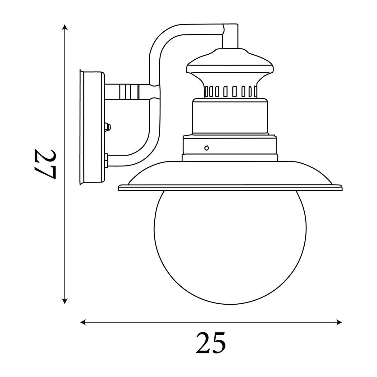 Searchlight Electric Station Outdoor Wall Light - Rustic Brown Metal & Glass 7652RU