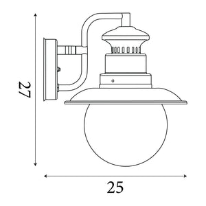 Searchlight Electric Station Outdoor Wall Light - Rustic Brown Metal & Glass 7652RU