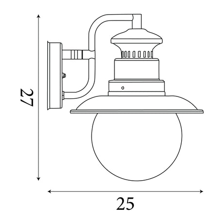 Searchlight Electric Station Outdoor Wall Light - Rustic Brown Metal & Glass 7652RU