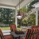 Searchlight Electric Station Outdoor Pendant - Rustic Brown Metal & Glass 7653RU