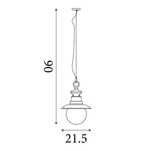 Searchlight Electric Station Outdoor Pendant - Rustic Brown Metal & Glass 7653RU
