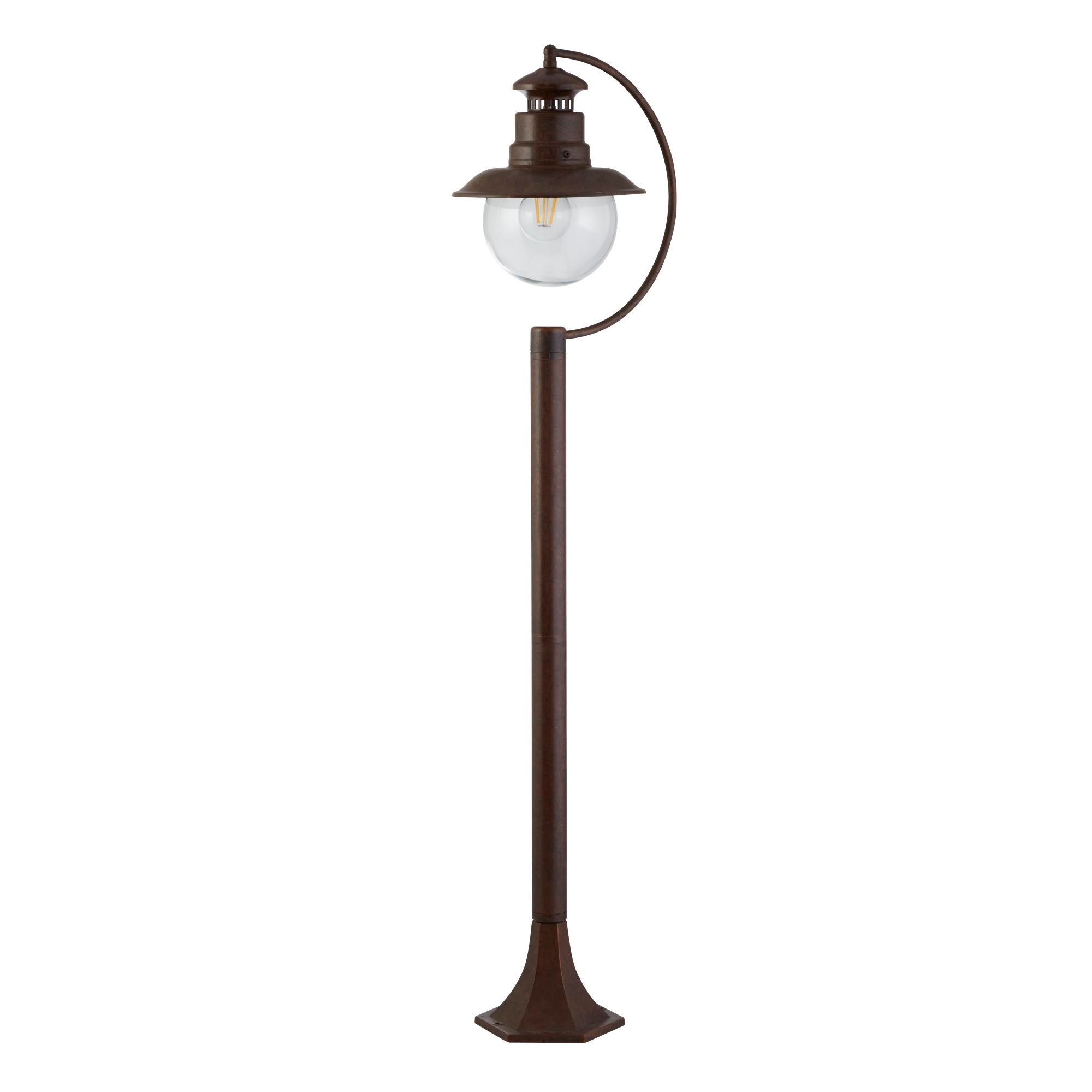 Searchlight Electric Station Outdoor Post - Brown Metal & Clear Glass 7655RU