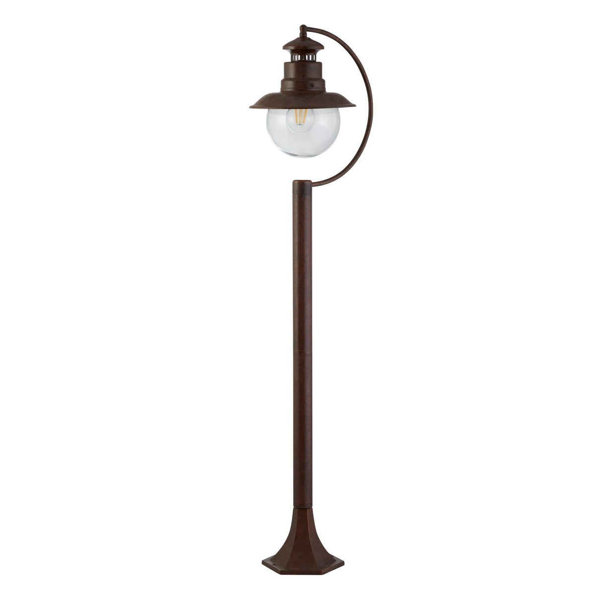 Searchlight Electric Station Outdoor Post - Brown Metal & Clear Glass 7655RU