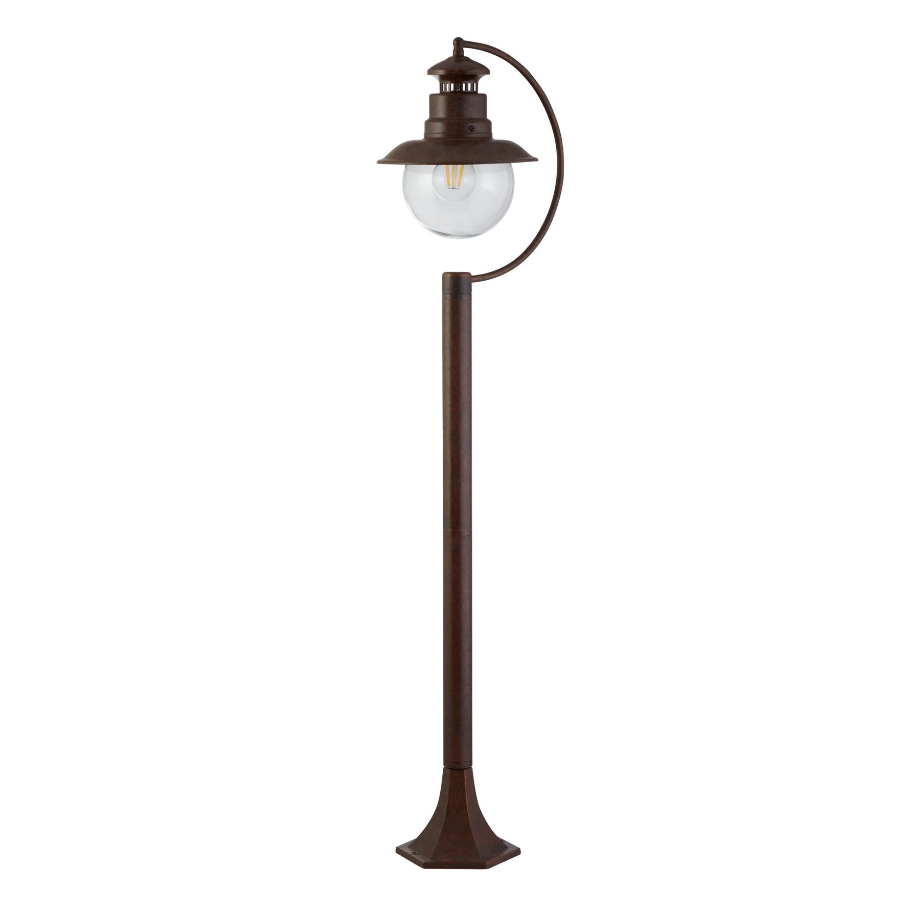 Searchlight Electric Station Outdoor Post - Brown Metal & Clear Glass 7655RU