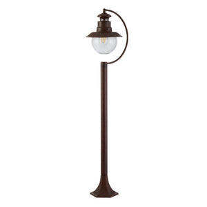 Searchlight Electric Station Outdoor Post - Brown Metal & Clear Glass 7655RU