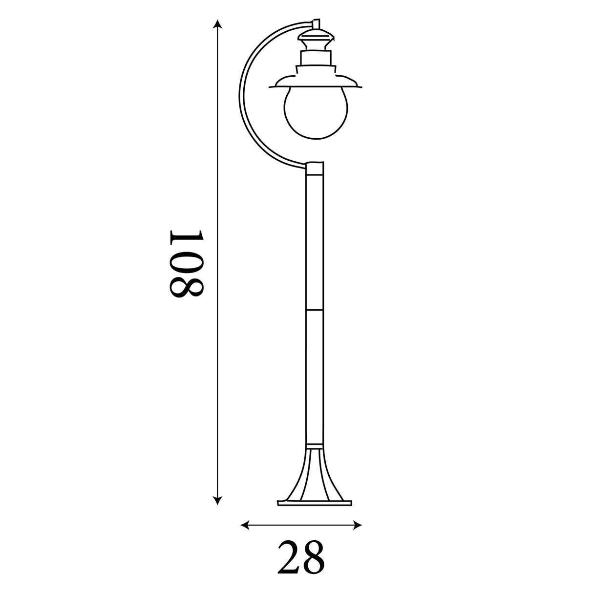 Searchlight Electric Station Outdoor Post - Brown Metal & Clear Glass 7655RU