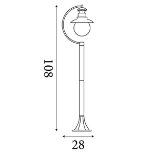 Searchlight Electric Station Outdoor Post - Brown Metal & Clear Glass 7655RU