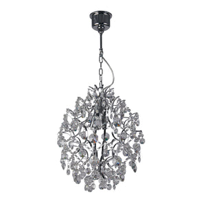 Searchlight Electric Harrietta  3Lt Pendant - Chrome Metal & Clear Crystal 7673-3CC