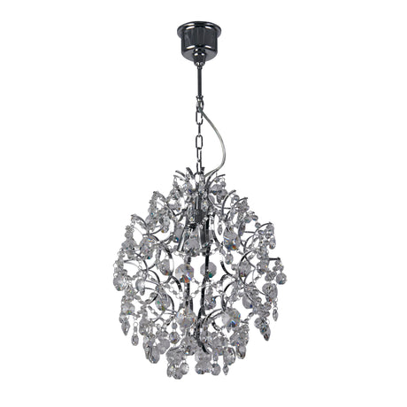 Searchlight Electric Harrietta  3Lt Pendant - Chrome Metal & Clear Crystal 7673-3CC