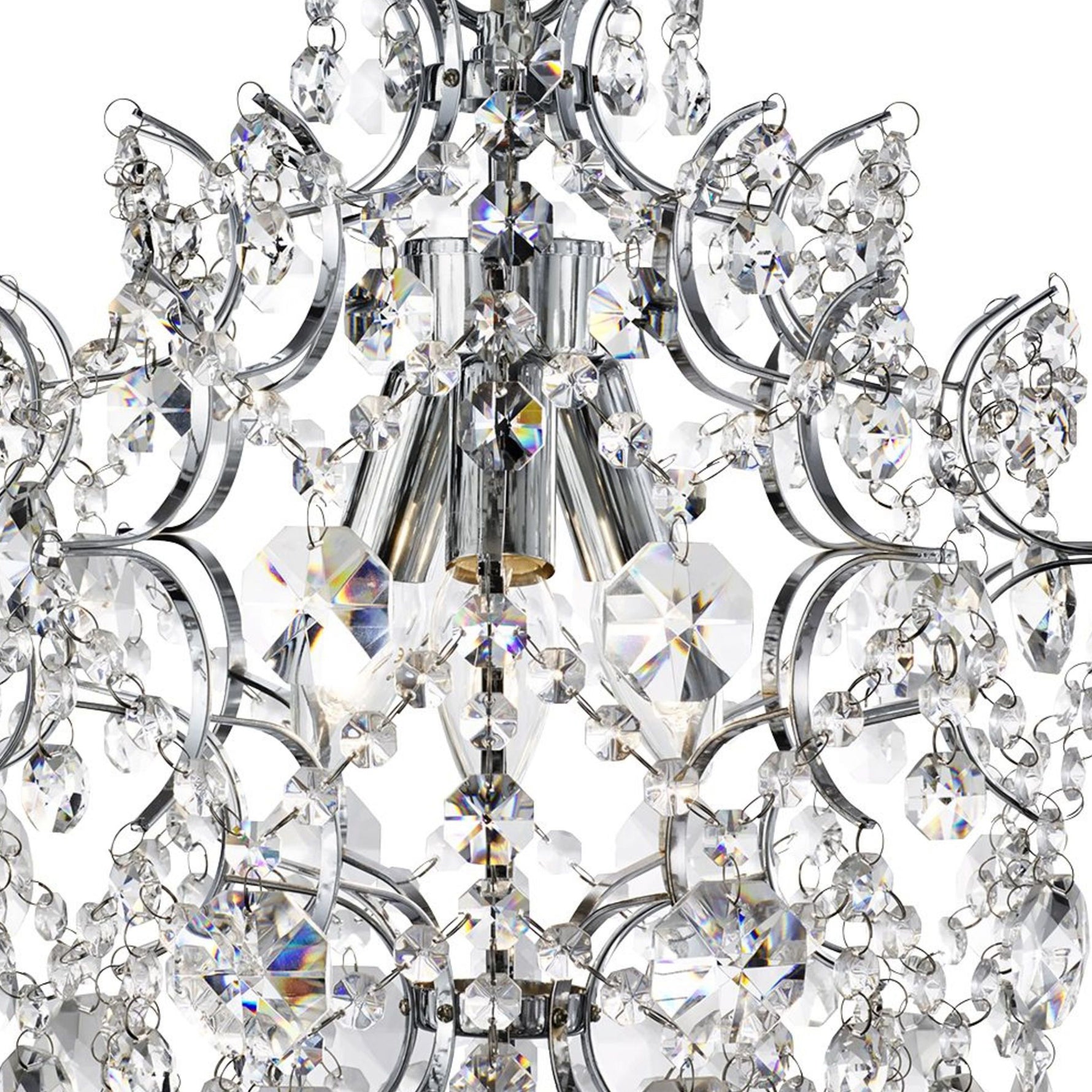 Searchlight Electric Harrietta  3Lt Pendant - Chrome Metal & Clear Crystal 7673-3CC