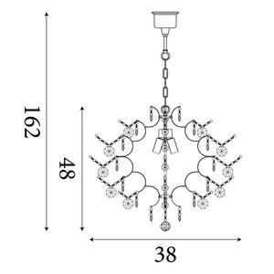 Searchlight Electric Harrietta  3Lt Pendant - Chrome Metal & Clear Crystal 7673-3CC