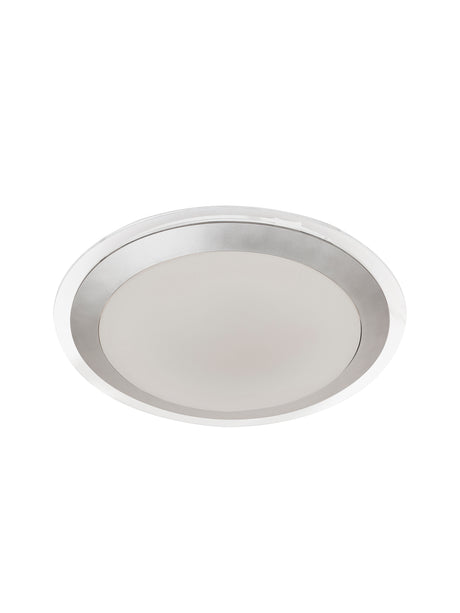 Searchlight Electric Chester LED Bathroom Flush  -  Acrylic & Silver Metal, IP44 7684-33SI