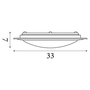 Searchlight Electric Chester LED Bathroom Flush  -  Acrylic & Silver Metal, IP44 7684-33SI