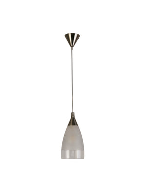 Searchlight Electric Ankara Pendant - Satin Silver & Acid Glass 7702