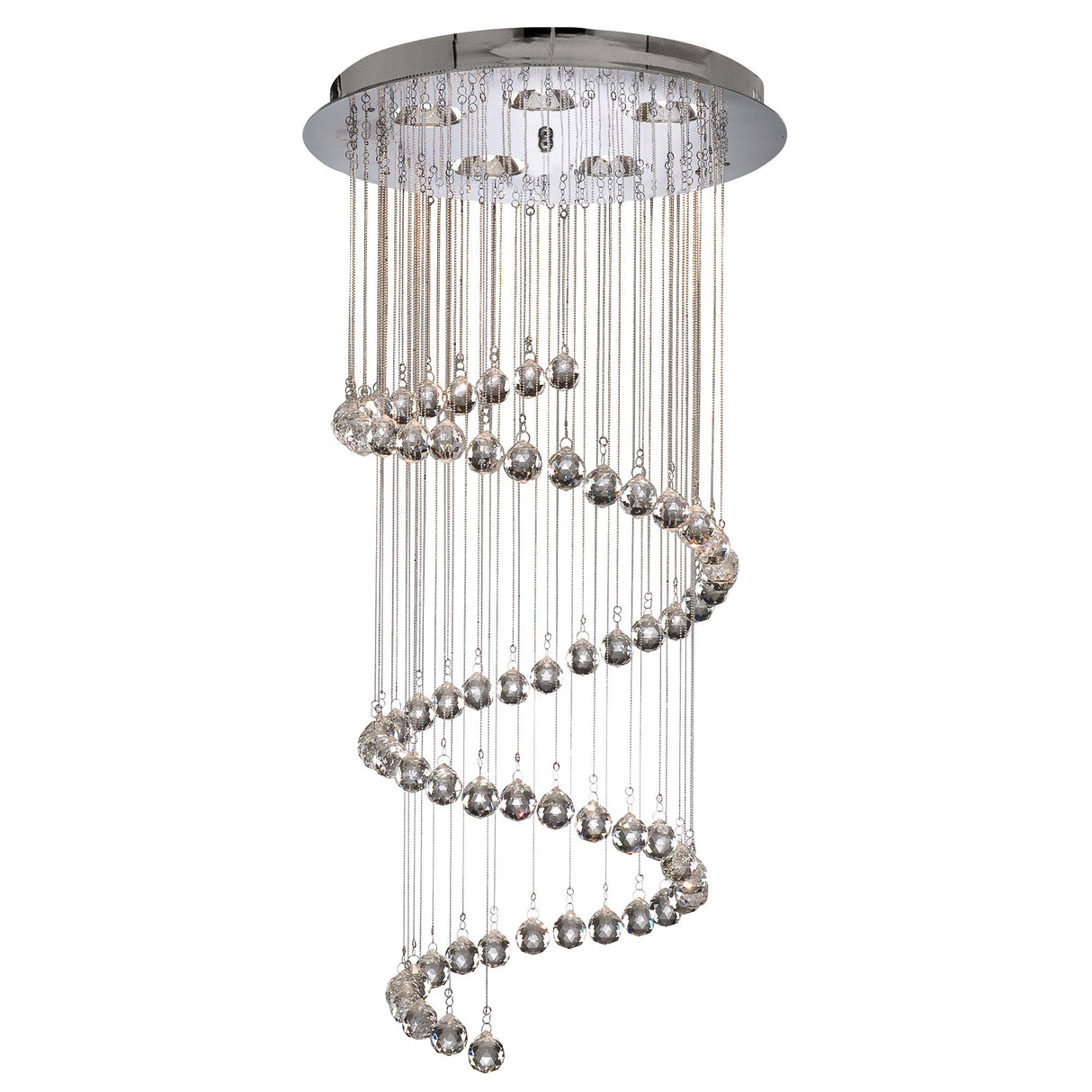 Searchlight Electric Hallway 3Lt Multi-Drop Pendant- Chrome Metal & Clear Crystal 7743CC