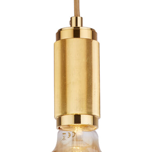 Searchlight Electric Suspension Cable - Knurled Gold Metal & Gold Braided Cable 77651GO