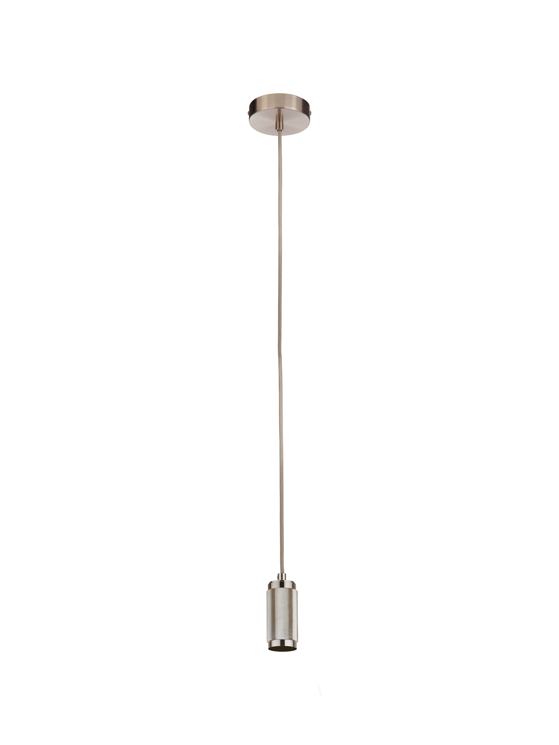 Suspension Cable - Satin Silver Metal & Grey Braided Cable