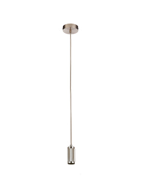 Suspension Cable - Satin Silver Metal & Grey Braided Cable