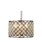Marquise 3Lt Drum Pendant - Antique Copper Metal & Glass