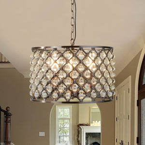 Searchlight Electric Marquise 3Lt Drum Pendant - Antique Copper Metal & Glass 7813-3CU