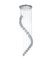 Ice Cube  20Lt Multi-Drop Pendant  - Chrome Metal & Glass