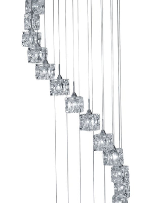 Searchlight Electric Ice Cube  20Lt Multi-Drop Pendant  - Chrome Metal & Glass 7820-20-LED
