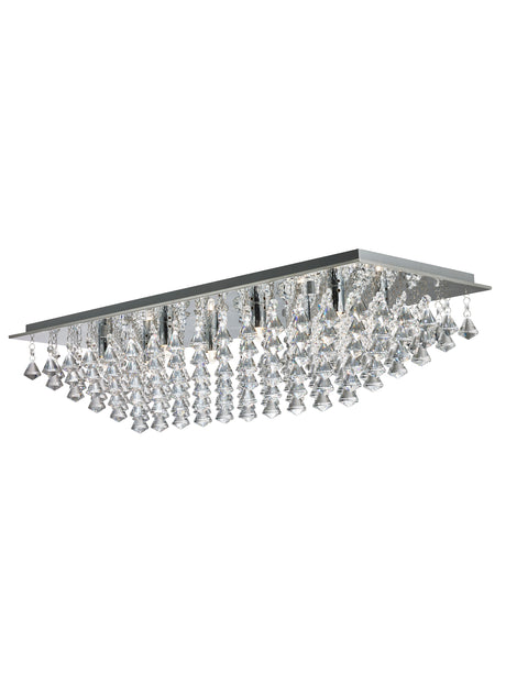Hanna 8Lt Flush  - Chrome Metal & Clear Crystal
