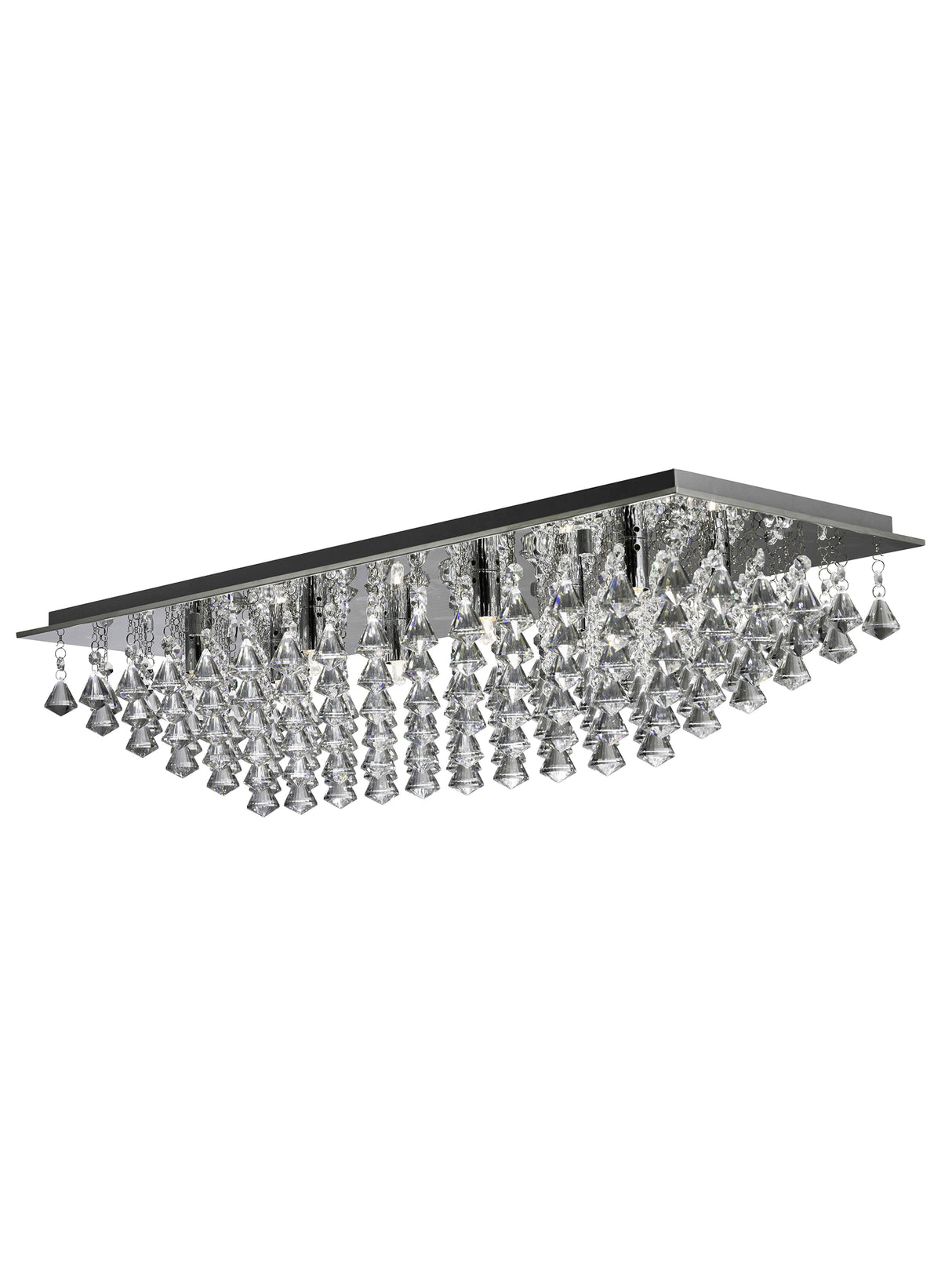 Searchlight Electric Hanna 8Lt Flush  - Chrome Metal & Clear Crystal 7828-8CC