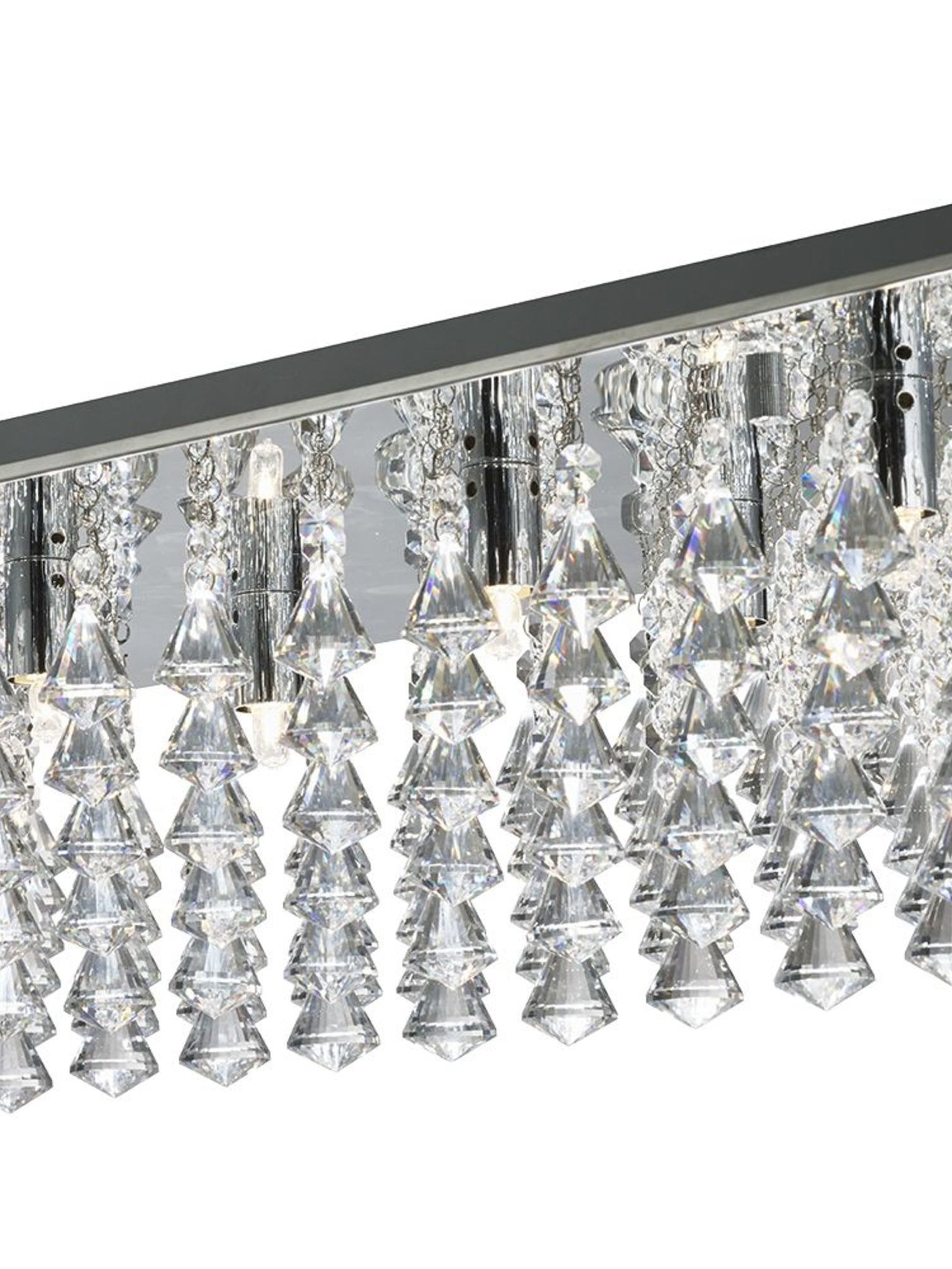 Searchlight Electric Hanna 8Lt Flush  - Chrome Metal & Clear Crystal 7828-8CC