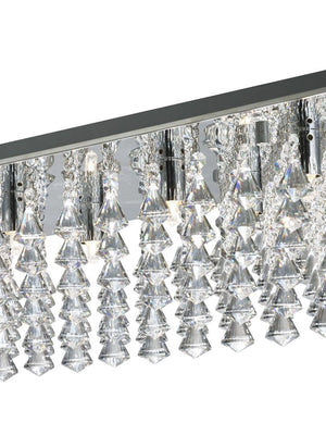 Searchlight Electric Hanna 8Lt Flush  - Chrome Metal & Clear Crystal 7828-8CC