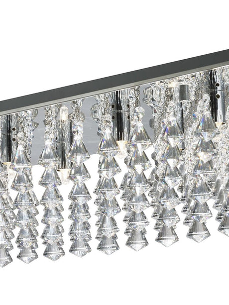 Searchlight Electric Hanna 8Lt Flush  - Chrome Metal & Clear Crystal 7828-8CC