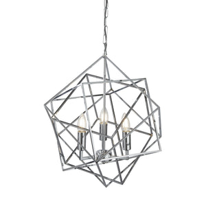 Cube 3Lt Pendant  - Polished Chrome Metal
