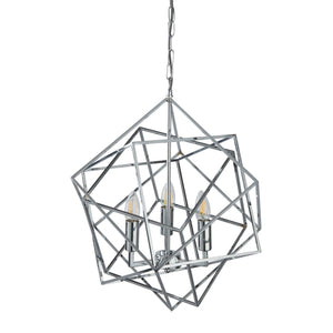 Searchlight Electric Cube 3Lt Pendant  - Polished Chrome Metal 7863-3CC