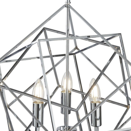 Searchlight Electric Cube 3Lt Pendant  - Polished Chrome Metal 7863-3CC