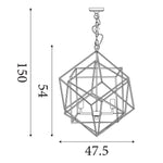 Searchlight Electric Cube 3Lt Pendant  - Polished Chrome Metal 7863-3CC