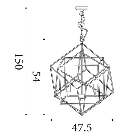 Searchlight Electric Cube 3Lt Pendant  - Polished Chrome Metal 7863-3CC