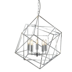 Cube 5Lt Pendant - Polished Chrome Metal