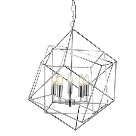 Cube 5Lt Pendant - Polished Chrome Metal