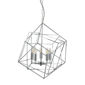 Searchlight Electric Cube 5Lt Pendant - Polished Chrome Metal 7865-5CC