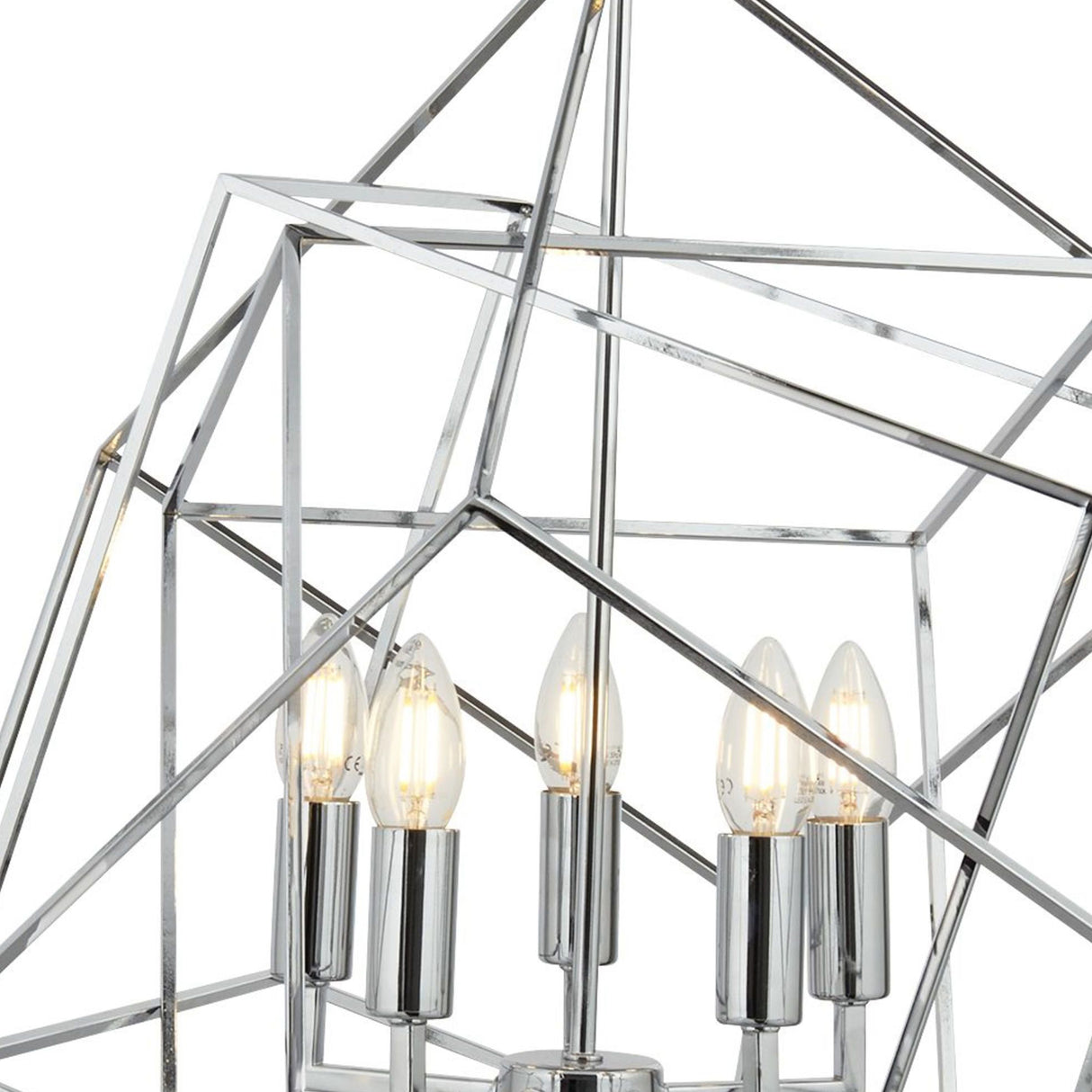 Searchlight Electric Cube 5Lt Pendant - Polished Chrome Metal 7865-5CC