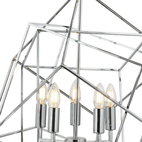 Searchlight Electric Cube 5Lt Pendant - Polished Chrome Metal 7865-5CC