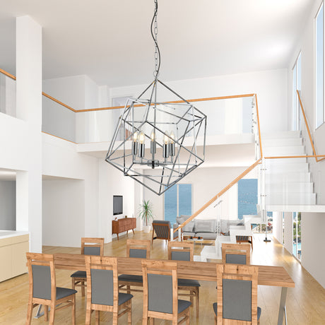 Searchlight Electric Cube 5Lt Pendant - Polished Chrome Metal 7865-5CC