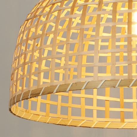 Searchlight Electric Bali Pendant - Bamboo 7867CW