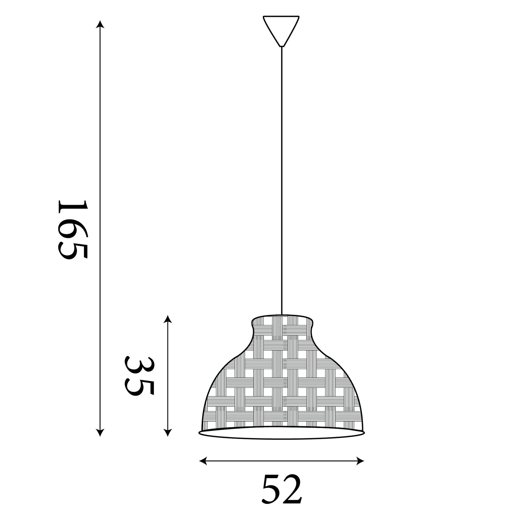 Searchlight Electric Bali Pendant - Bamboo 7867CW
