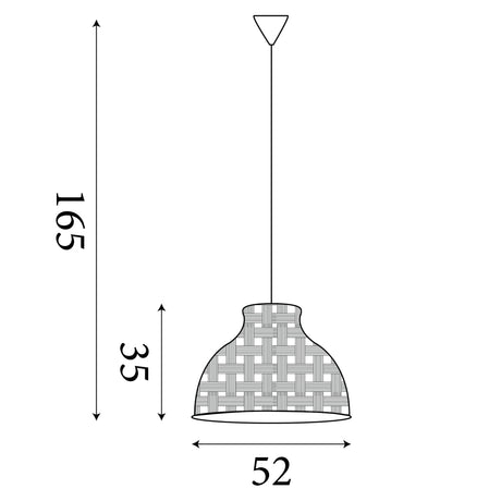 Searchlight Electric Bali Pendant - Bamboo 7867CW