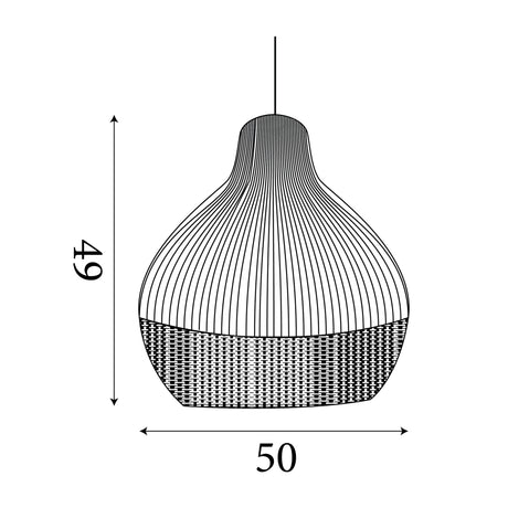 Searchlight Electric Bali Pendant - Rattan 7869CW