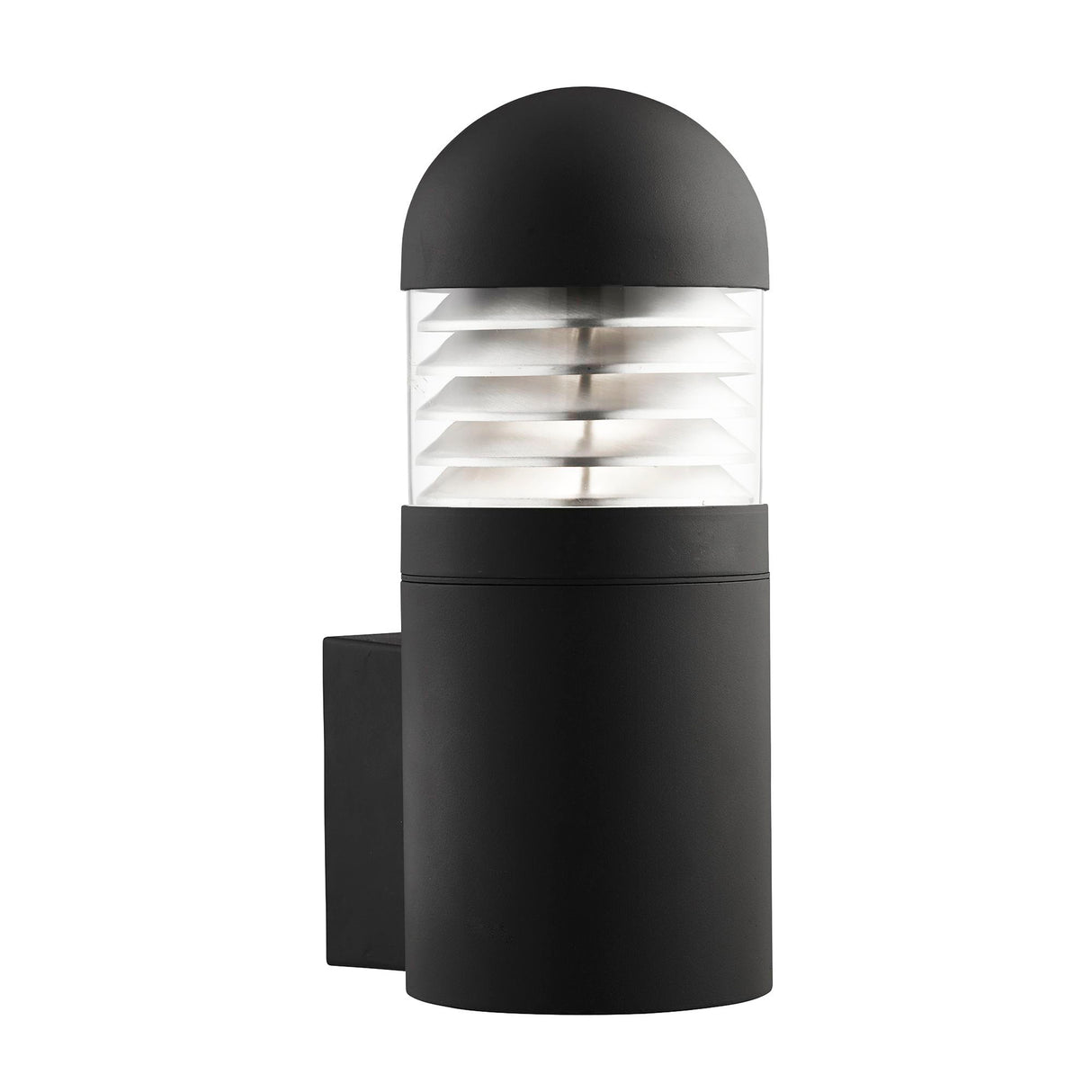Bronx Outdoor Wall Light-Black Metal, Clear Glass & Polycarb