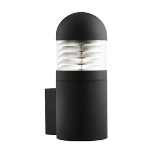 Bronx Outdoor Wall Light-Black Metal, Clear Glass & Polycarb