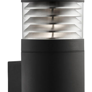 Searchlight Electric Bronx Outdoor Wall Light-Black Metal, Clear Glass & Polycarb 7899BK