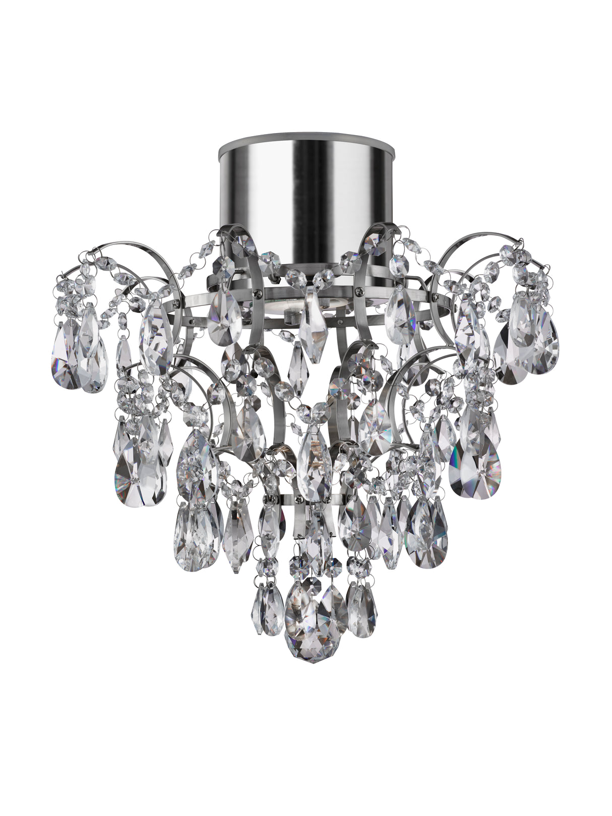 Searchlight Electric Belle Chandelier  - Chrome Metal & Clear Crystal 7901-1CC-LED